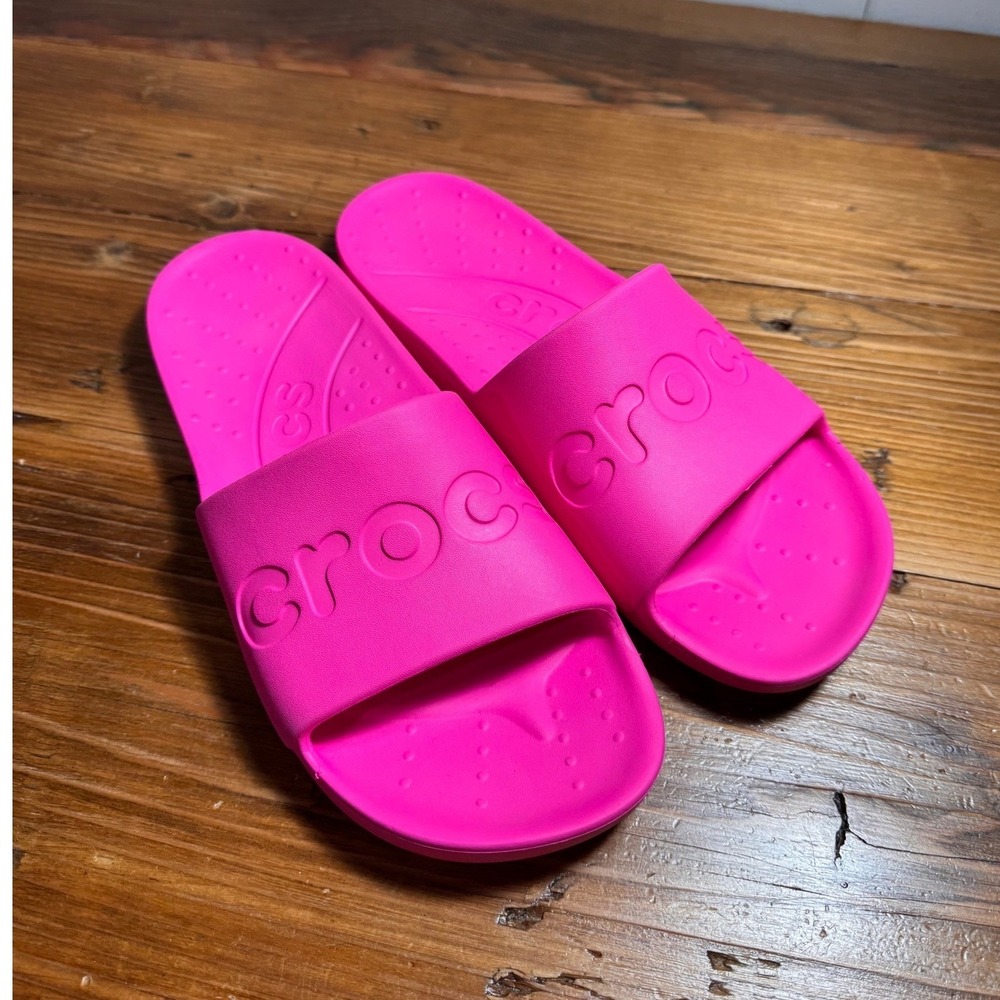 Crocs Classic Slide Sandals Hot Pink Crush Womens Size 8 - Picture 3 of 7